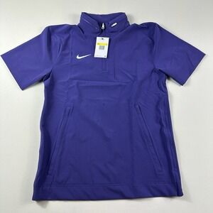 Nike Football 1/4 Hoodie SS Jacket Men's Small Coaches Sideline Purple FJ9548